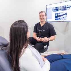 doctor smiling seeing patient